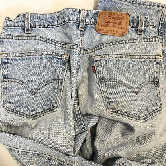 Levis Denim Jeans 550‎ Relaxed Fit Tapered Leg 33/30 Washed - Picture 9 of 11